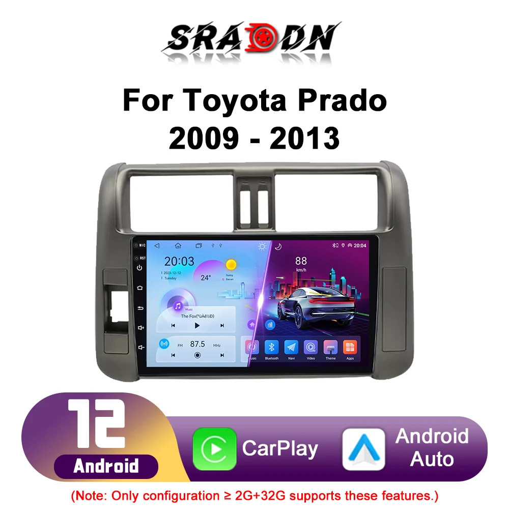 For Toyota Land Cruiser Prado 150 2009 - 2013 Android Car Radio Automotive Multimedia Player GPS Navigation Carplay Auto Stereo