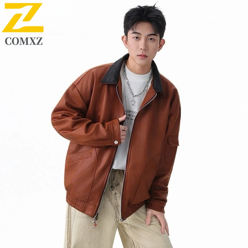 

COMXZ Comfortable Chaqueta Solid Color Multi-Pocket Windproof Climbing Adventure Biker Jacket High Quality Coat Men'S Clothing