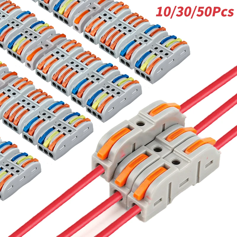 Electrical Cable Connectors 2/3 Pin Modular Lever Electrical Wire Connector Cable Splice Terminal 32A AWG28-12 0.08-4mm2