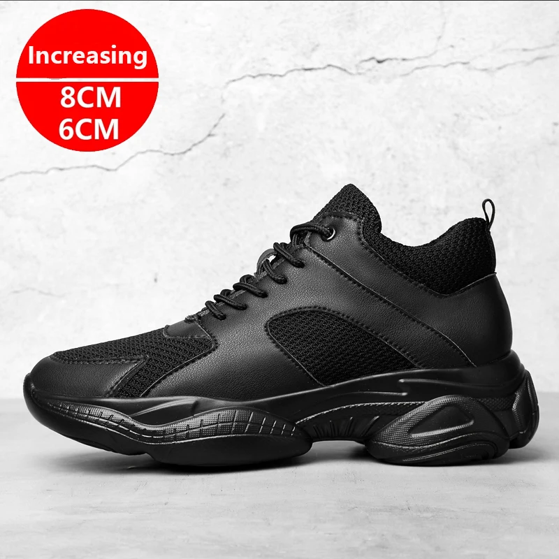 

Platform 6cm 8cm Elevator Shoes Men Sport Casual Sneakers Low Cut Height Increasing Shoes Invisible Man Taller Lifting Flats