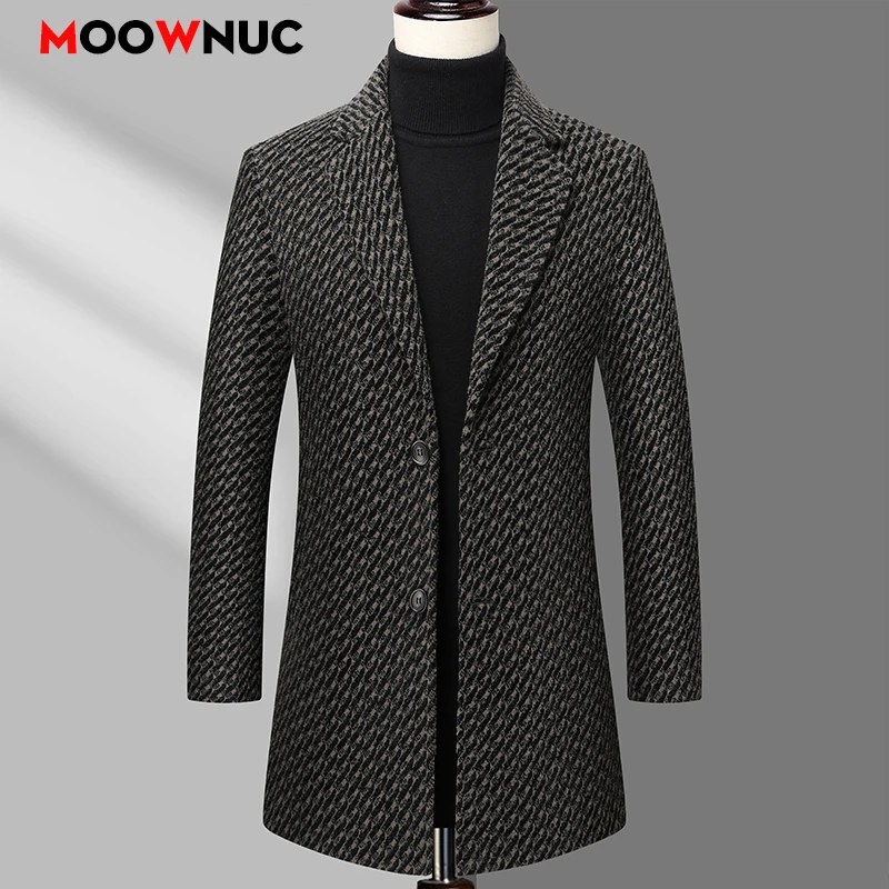 

Long Coat Men Mens Wool Jacket Autumn Men's Clothing Overcoat Men's Woollen Trench Coat Winter Warm Overcoat Male Peacoat