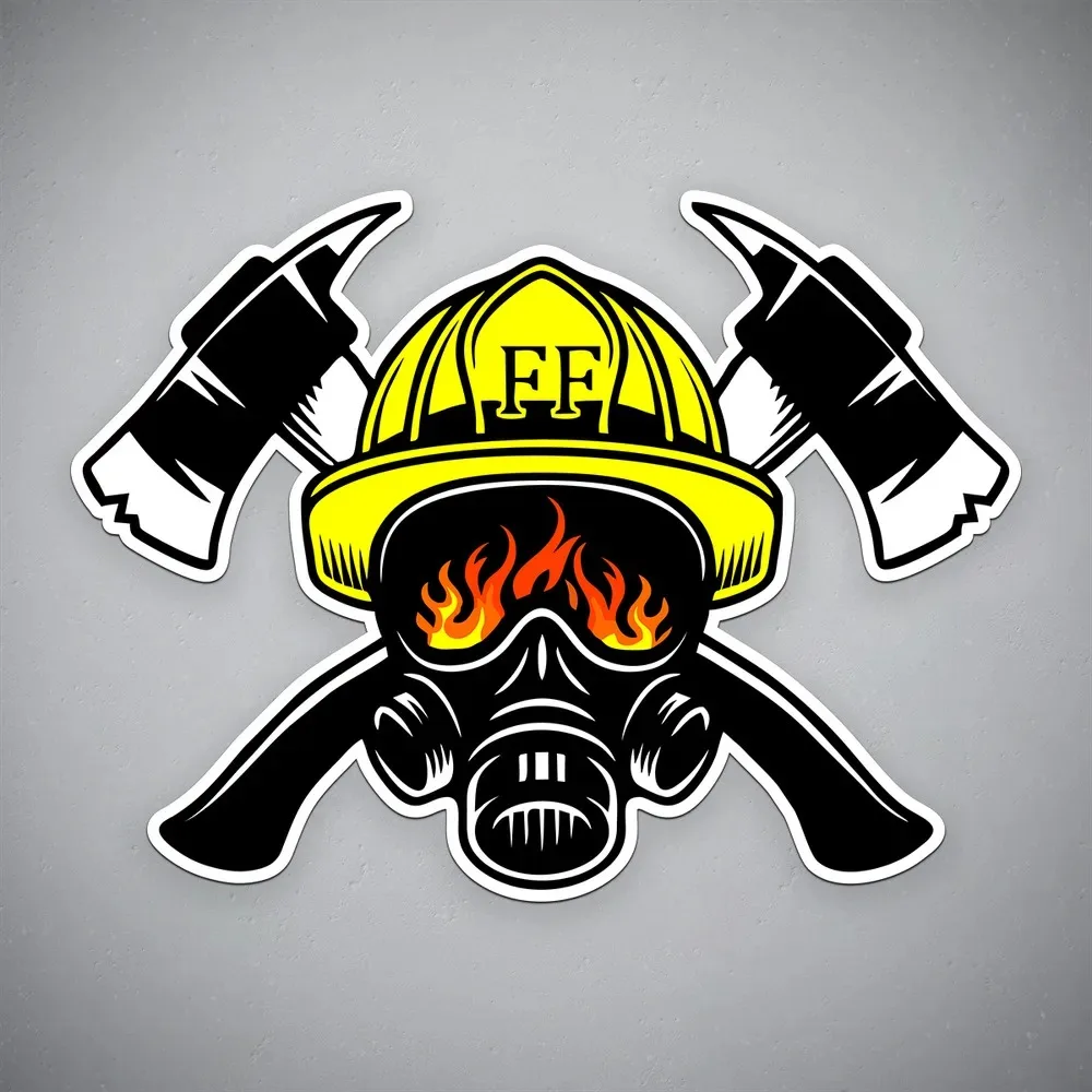 

Car sticker "Firefighter with fire" Motorcycle Stickers Viking Helmet Decals Accessories