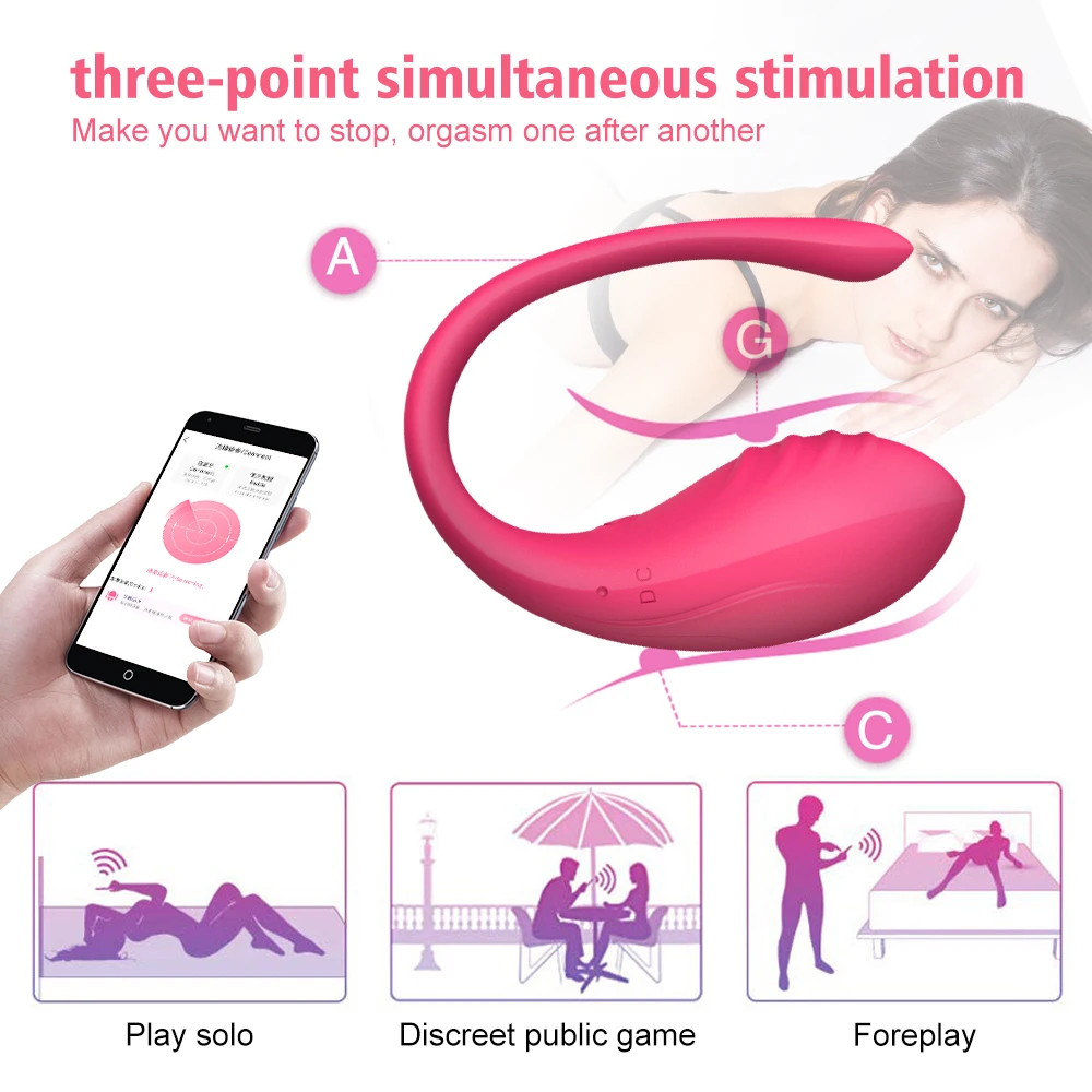 Vibrador inalámbrico con Bluetooth para mujer, estimulador de clítoris, huevo con Control remoto, masajeador de punto G, Juguetes sexuales para