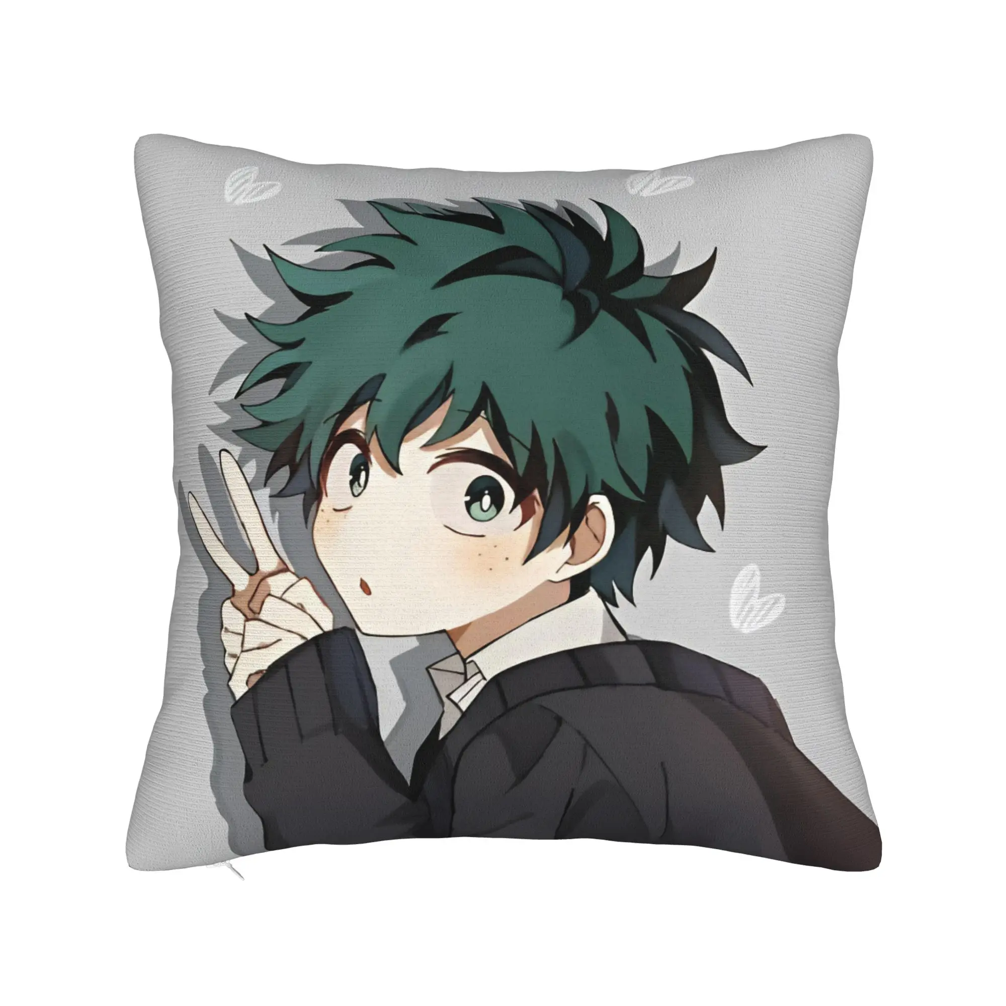 Izuku Midoriya My H-Hero A-Academia Pillowcase Printed Fabric Cushion Cover Decor  Throw Pillow Case Cover Living Room Square
