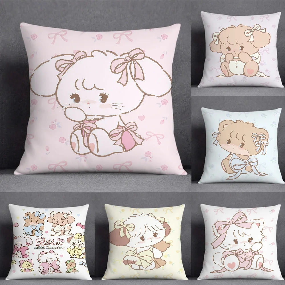 Cute M-Mikko cushion cover Square Double-Sided Printing Sofa Cushion Cover Pillowcase Bedroom Bedside