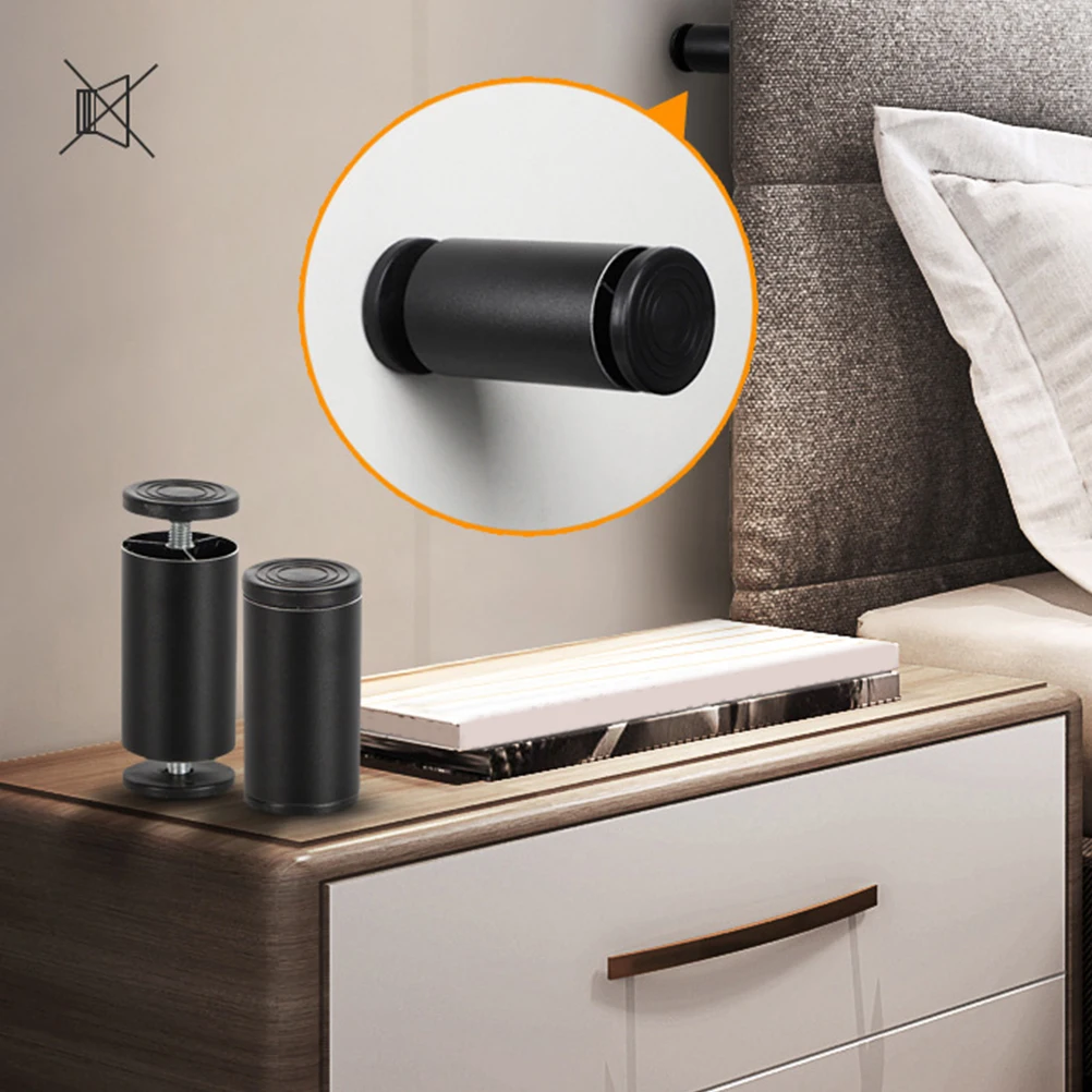 

2pcs Aluminum Alloy Bed Stoppers Reinforced Wall Spacer Adjustable Brackets Shockproof Anti Collision Protectors for Beds Sofas