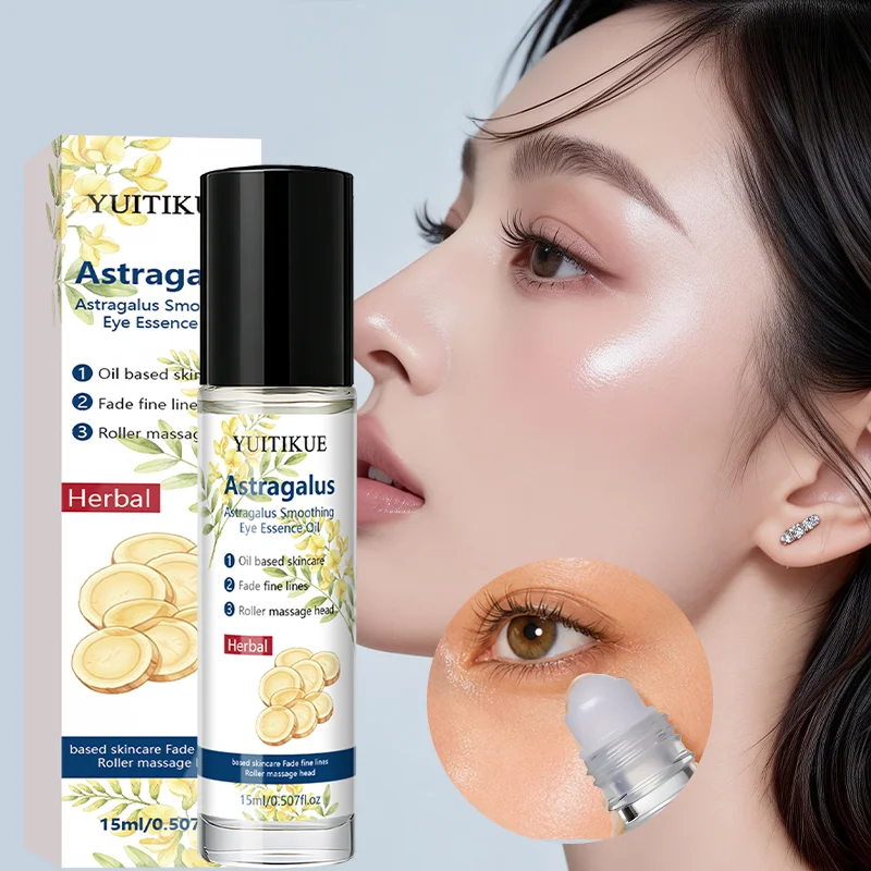 15ml Astragalus Eye Roller Essence Oil Moisturize Under Eye Skin Smooth Fine Lines Massage Nourishing Daily Eye Care Oil