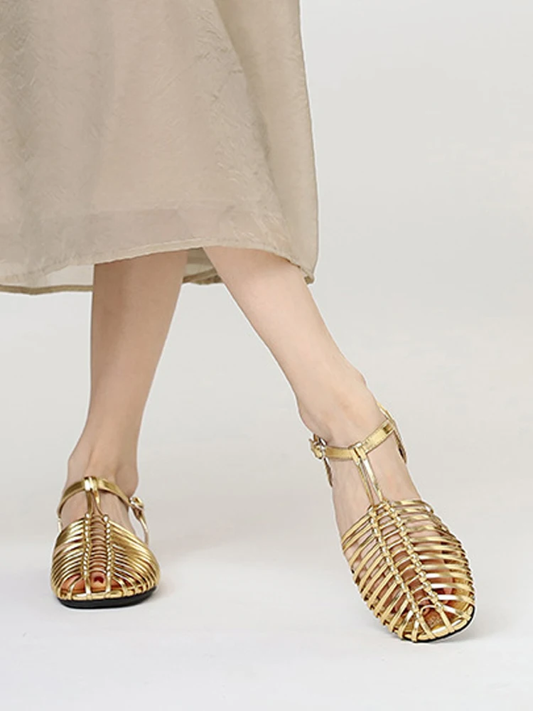 Brand Designer Roman Gladiator Flat Sandals Women Plus Size T Strap Woven Hollow Summer Casual Comfort Beach Sandalias босоножки view 6
