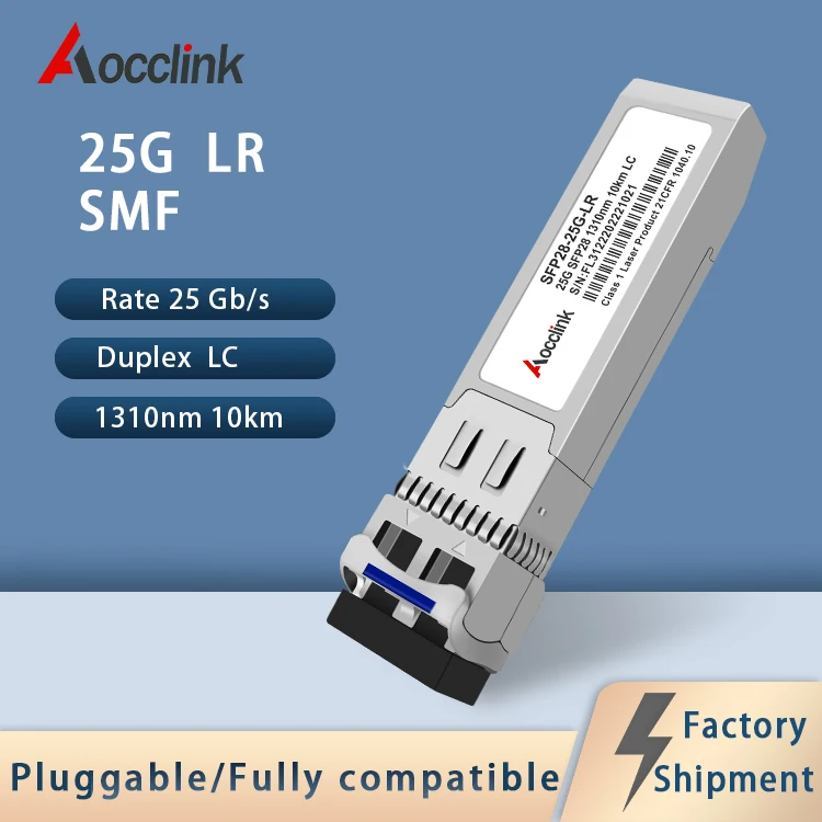 

25G SFP28 LR 10km 1310nm Duplex LC singlemode Transceiver Module compatible with Cisco Mellanox JUNIPER Ethernet switch