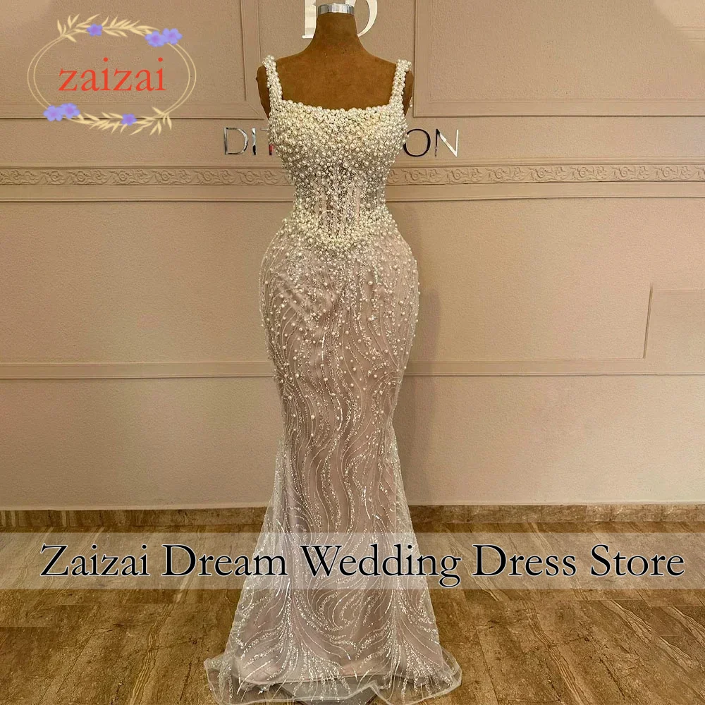 Customized High Quality Prom Dresses Formal Beading Pearl Long Dresses Wedding Party Vestidos De Fiesta