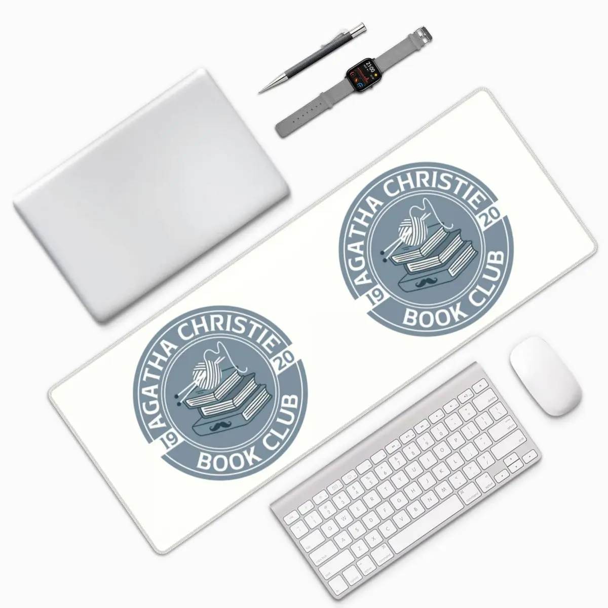 Agatha Christie Book Club Large Mouse Pad Computer Keyboard Mouse Mat Gaming PC Laptop Desk Mat Office Accessories Table Mats