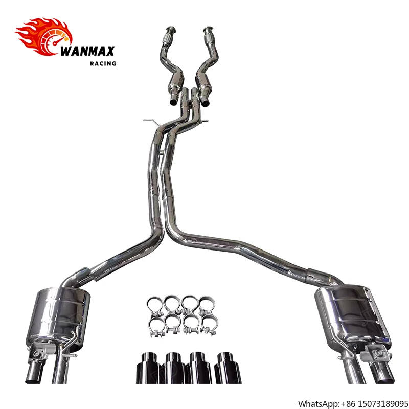 

Роскошная выхлопная система Catback с электронным управлением клапанами из нержавеющей стали, необработанная отделка, для Audi S7 C7.5 C7 4.0T 2016 года