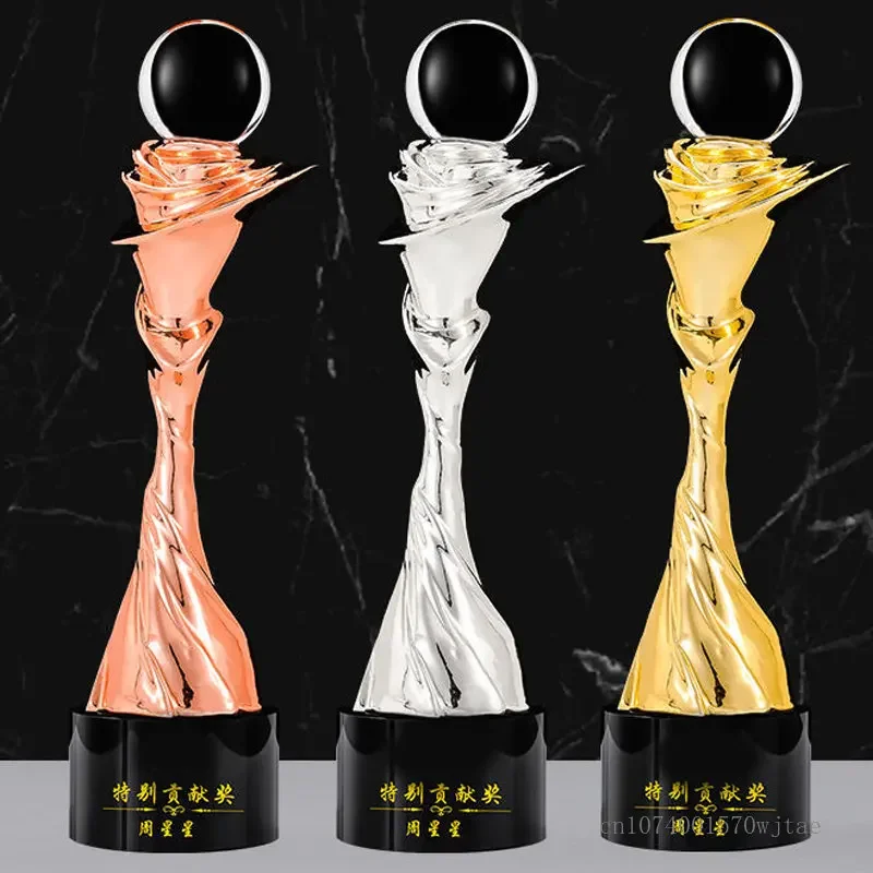 

Customization Creative Resin Trophy Medal Making Crystal Bottom Lettering Annual Meeting Employee Honor Award Commemoration, 1Pc