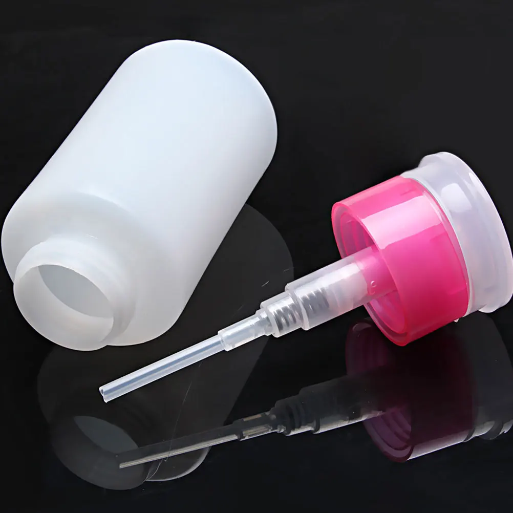 3 個ロック可能なマニキュアリムーバーボトルプレスポンプディスペンサープラスチック容器ホワイトピンク旅行用メイク落としトナー