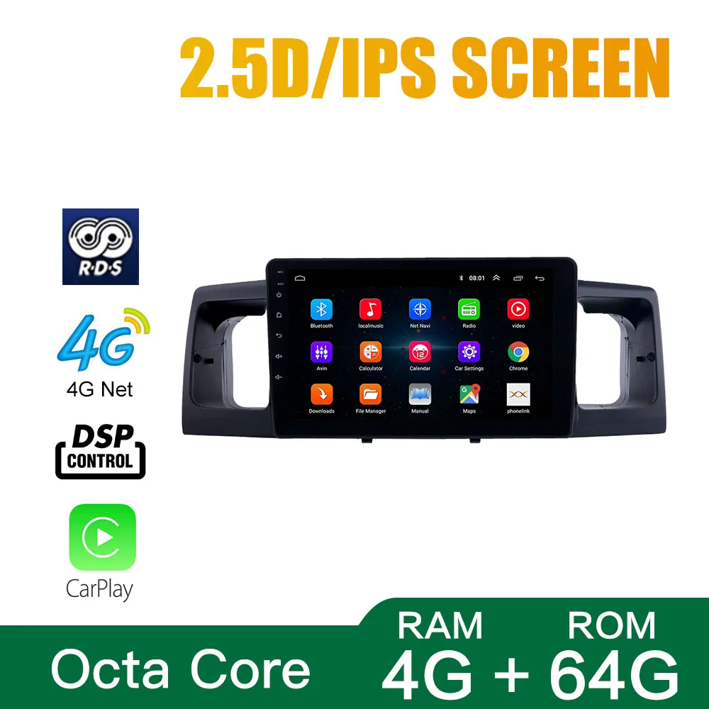 For TOYOTA Rav4 Corolla 2006-2010 Headunit Device Double 2 Din Octa-Core Quad Car Stereo GPS Carplay Android Car Radio
