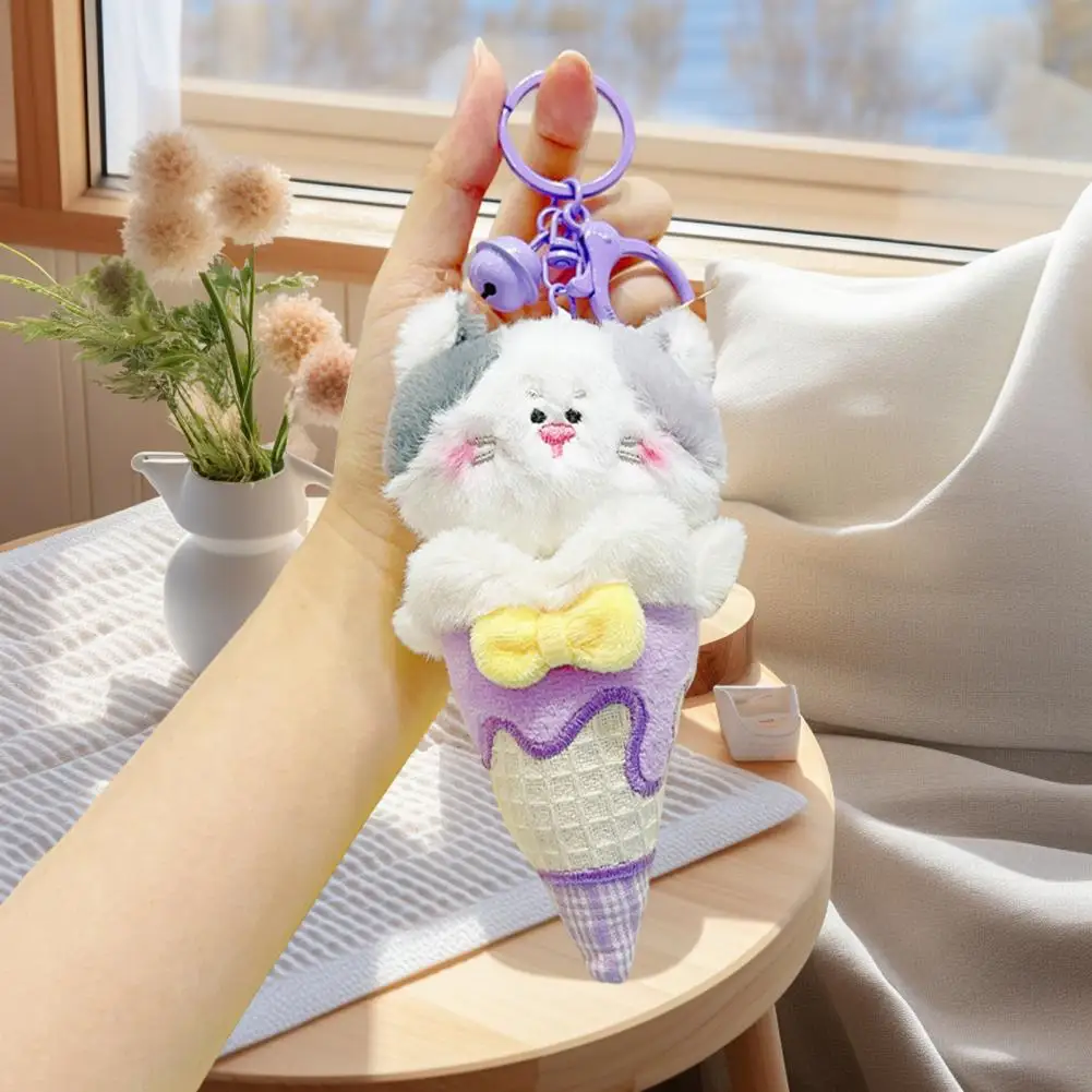 Pp Cotton Filling Keychain Cute Animal Ice Cream Keychain Doll Backpack Decoration Gift for Kids Adults