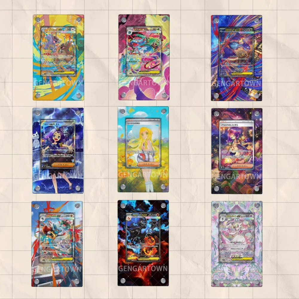 Para Anime Pokemon Ptcg Lillie Charizard Gardevoir Acerola Venusaur Kangaskhan acrílico tarjeta protectora estuche de exposición ornamento