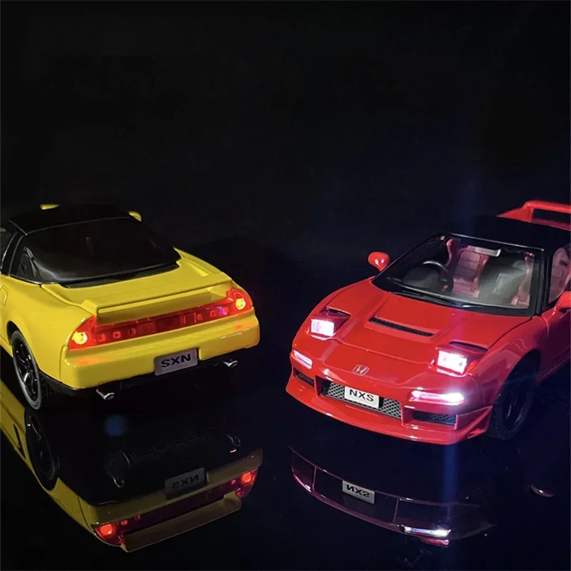 1:32 HONDA Acura NSX modelo de coche deportivo de aleación vehículos de carreras de Metal fundido a presión modelo de coche simulación sonido y luz juguete para regalo para niños