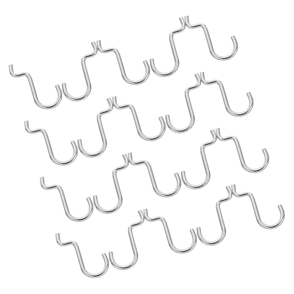 

30pcs Iron Wire Hooks Pegboard Accessories Heavy Duty Wall Organizer Black J Hooks for Tools Garage Storage Drill Holder Hanging