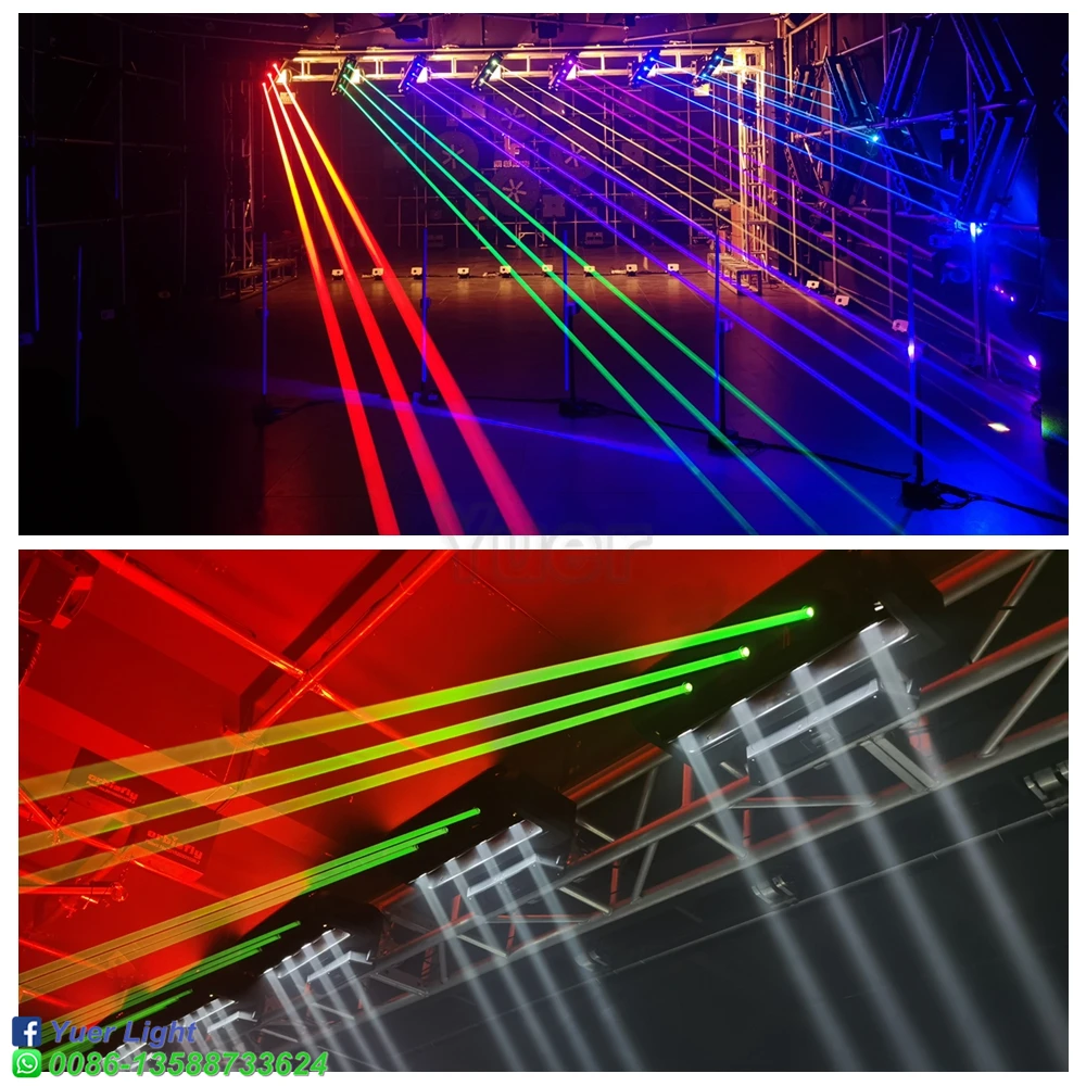 RGB Moving Head Strobe Beam Laser Light DMX512 DJ Disco Ball for Nightclub Party Show LED Professional Stage Effect Lighting