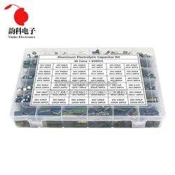 925pcs 36Values High Frequency Low ESR Aluminum Electrolytic Capacitor Kit 1uF 4.7uF 10uF 22uF 47uF 100uF 220uF 330uF 470uF