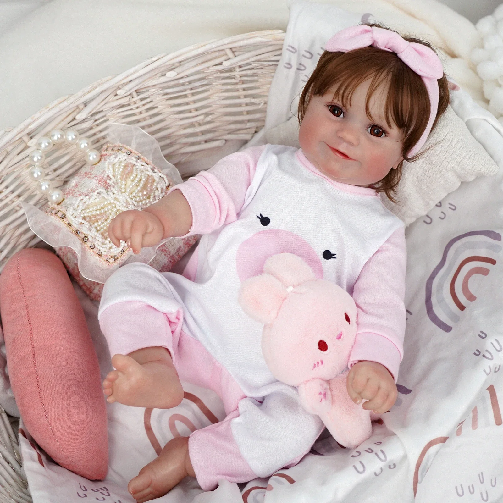 

Mire&Mire50CM Full Vinyl Hand Painted with Visible Veins Lifelike Bady Doll 3D Skin Tone for Girls Gift
