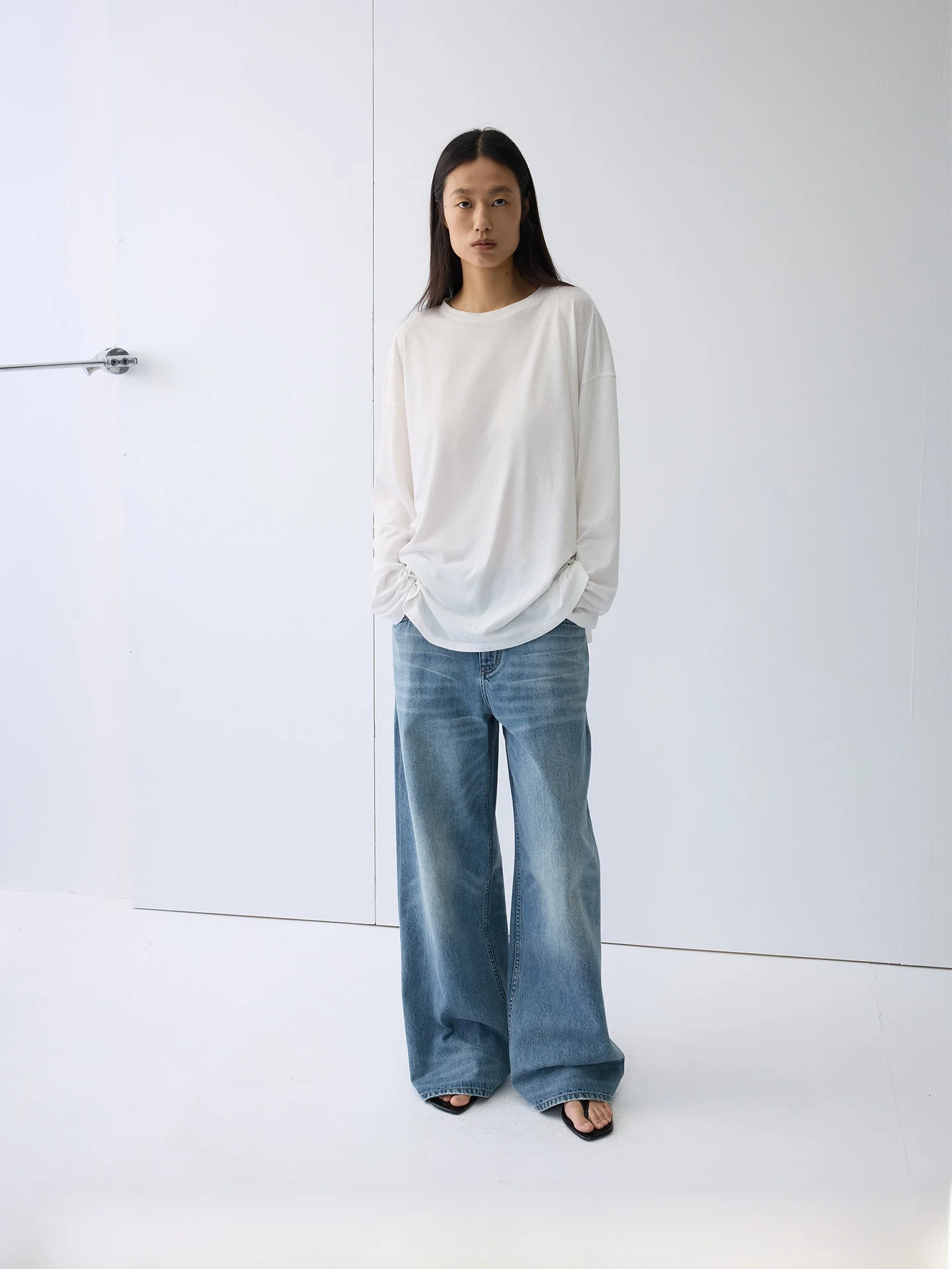 

Spring New Loose Fit Linen Blend Long Sleeve T-Shirt Coffee Grounds Dry Comfortable Women's Casual Style round Neck Top