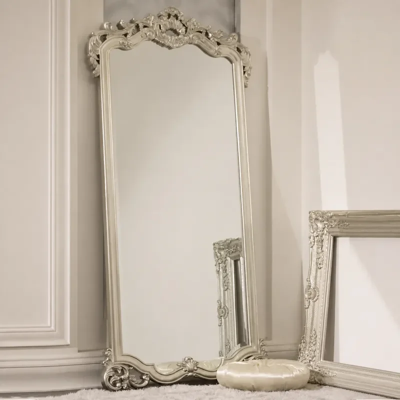 Large Full Body Floor Mirror Hand Carved Full Length Standing Mirror for Home Cloakroom Fitting Room Customizable