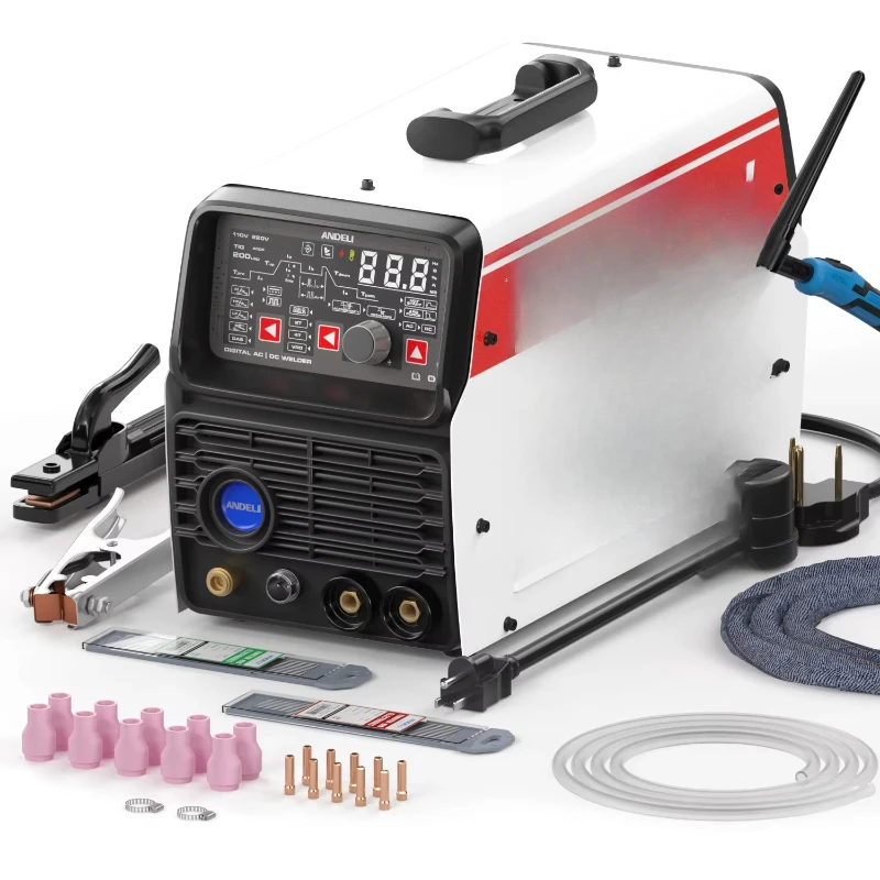Light Emitting Diode 220V AC DC Remote Control Current Tungsten Argon Arc Welding Machine AC Welding Cold Pulse Aluminum Welding