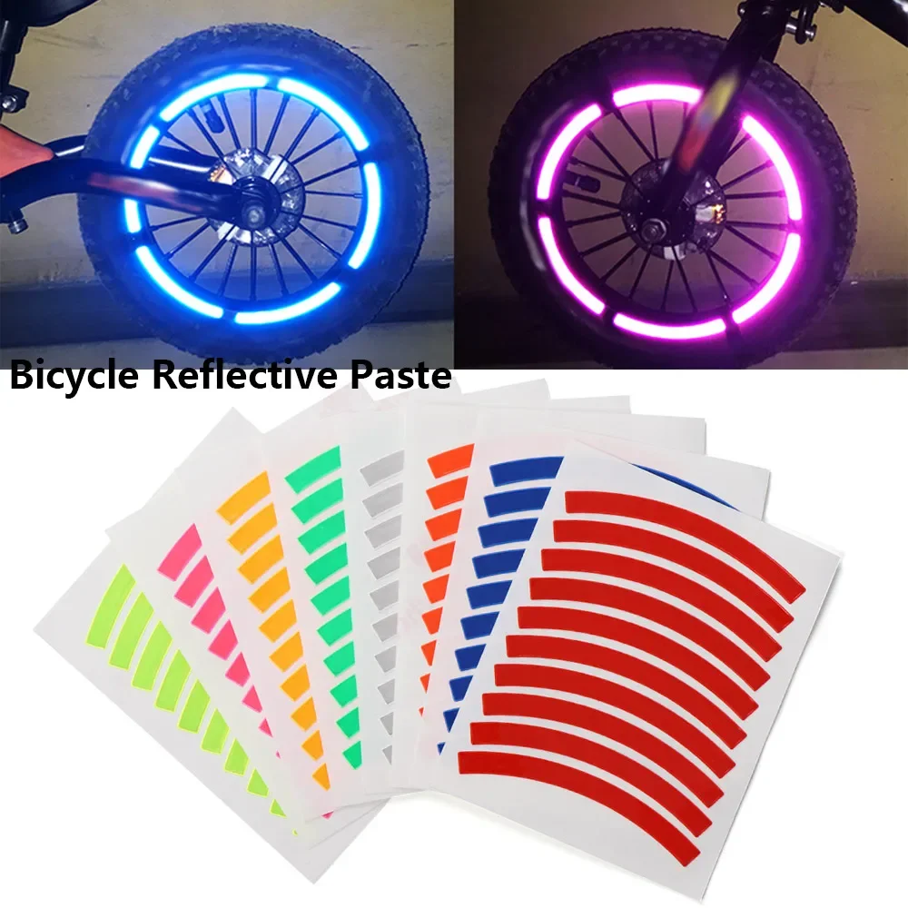 Bright Wheel Decals Warning Effect Safety Strips Waterproof Bike Reflective Sticker Balance Bicycle Tire Applique Tape