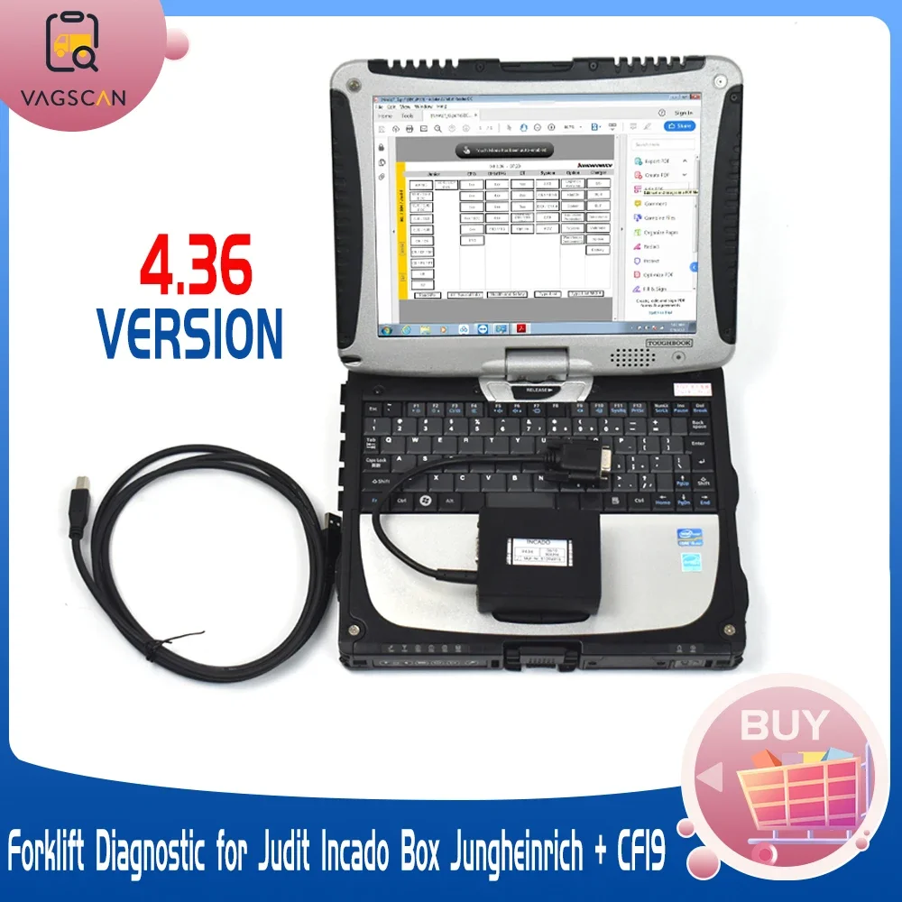 

CF19 Laptop Forklift Diagnostic 4.36 for Judit Incado Box Jungheinrich 4 Auto Forklift Judit ET with New Software