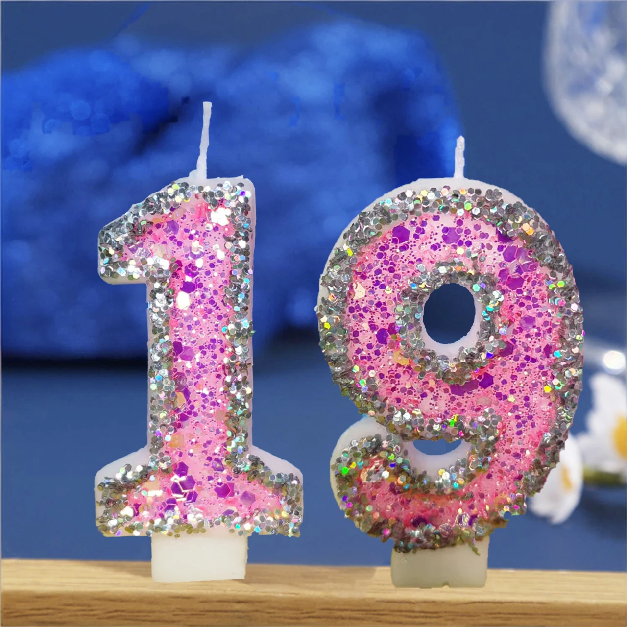 0~ 9 glitter digital candle, birthday cake decoration plugin, suitable for birthday parties