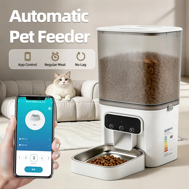 Cross-border new automatic feeder cat 4L intelligent remote control timed quantitative pet not stuck food dog feeding machine