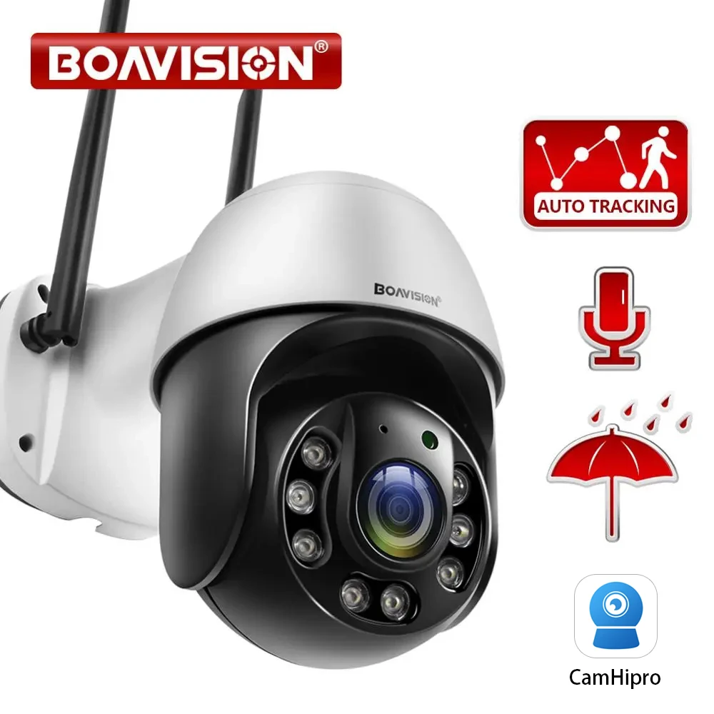 1080P Security Camera Outdoor AI Auto Tracking 2.4G WiFi Home Surveillance Camera Two Way Audio Full Color 150ft IR Night Vision