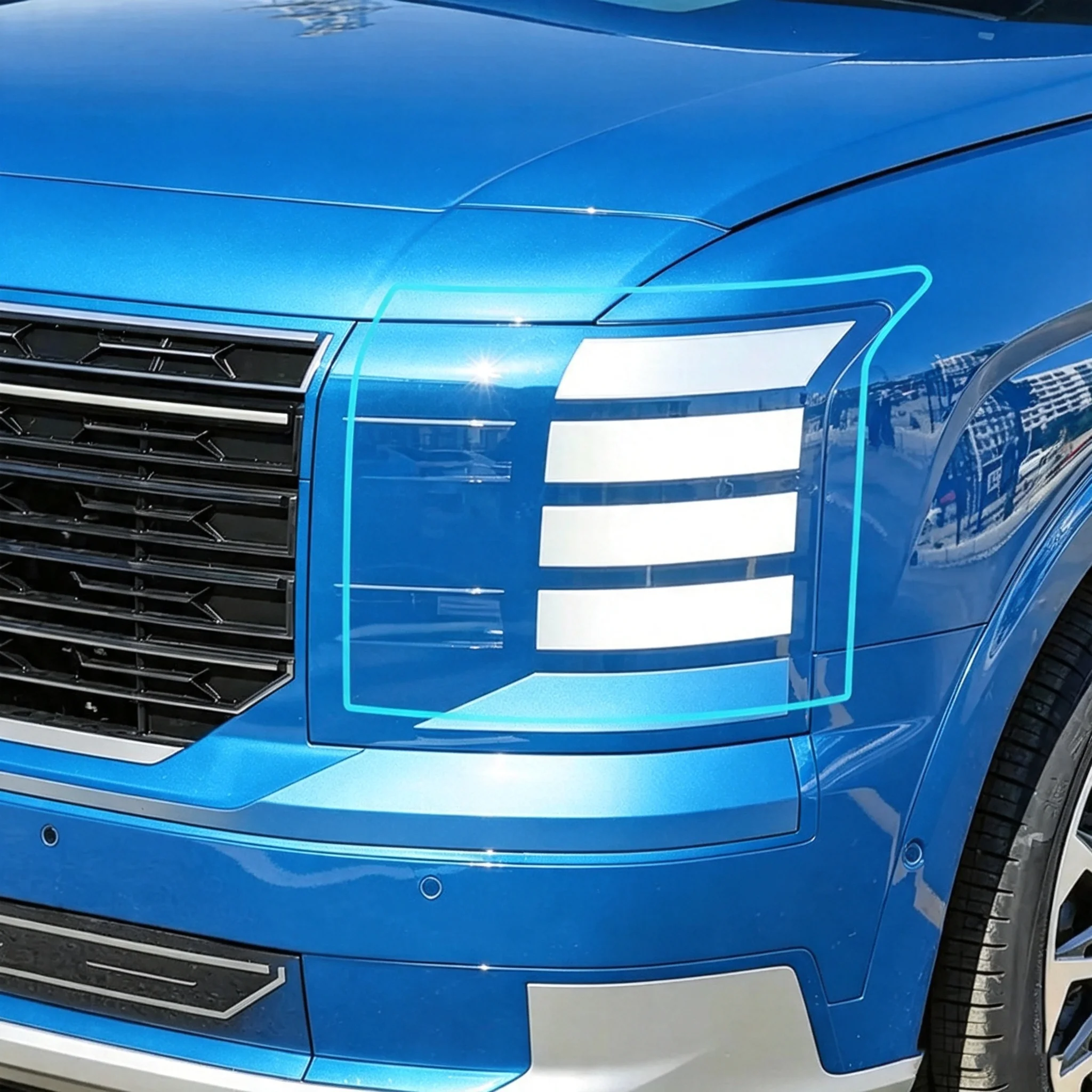 TPU Transparente Schutzfolie für Hyundai Palisade 2026 Auto Rauchschwarz Klare Scheinwerfer-Rückspiegelfolie Zubehör Kratzfest – Detail 2