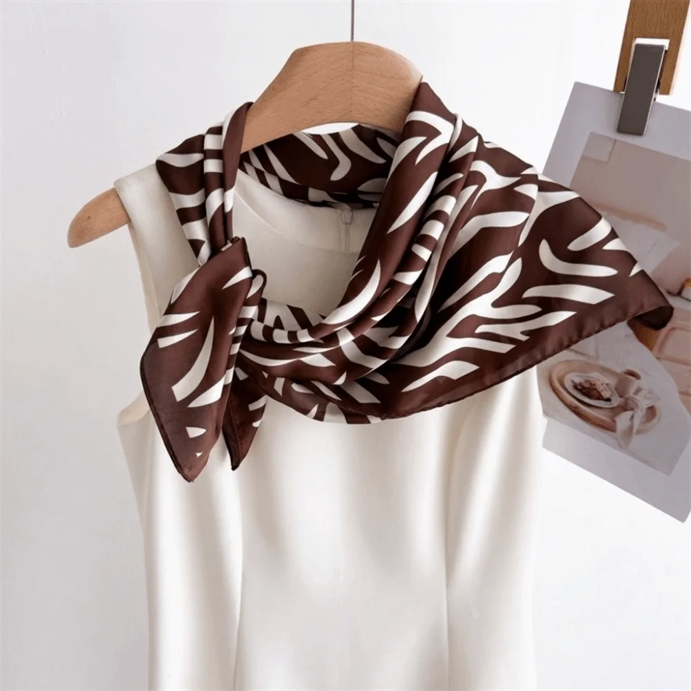 Soft Breathable Square Scarf Lightweight Sunscreen Printed Silk Scarf Headband Personalized Women Shawl Men