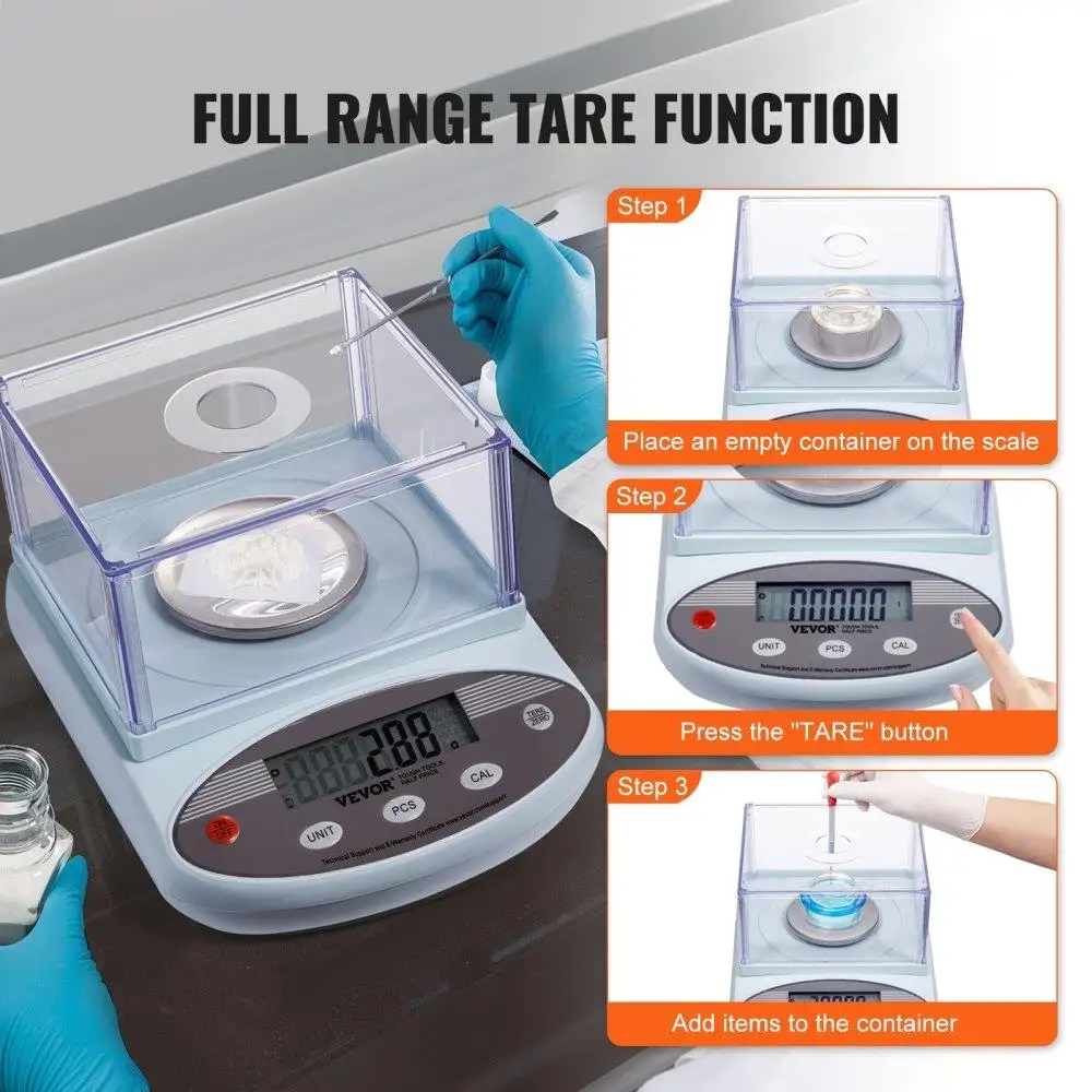 High Analytical Balance Scale 500g x 0.001g with Windshield LCD Display for Laboratory Use