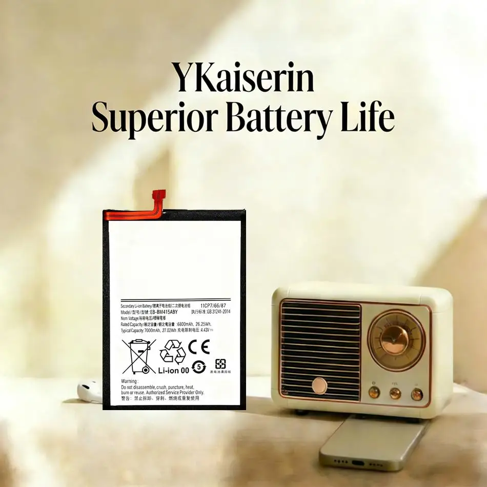 

Аккумулятор для мобильного телефона 6800 мАч, высокопроизводительный, для Samsung Galaxy M51 M515F M62 F62 EB-BM415ABY, с длительным сроком службы