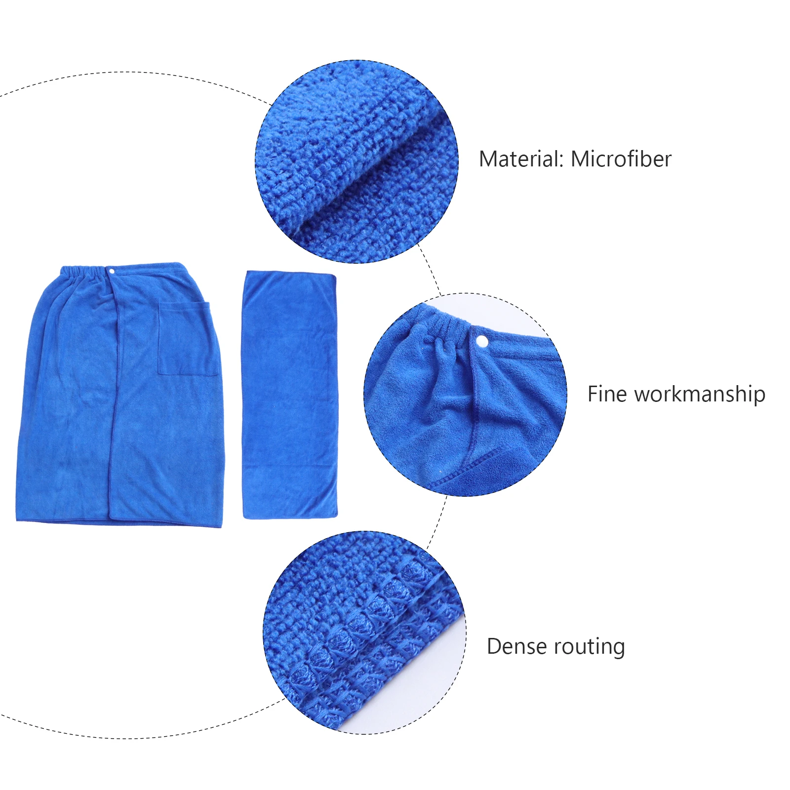 

Microfiber Bath Skirt Men Women Quick Dry Absorption Towel Soft Bathroom Blue White Robe Wearable Beach Long