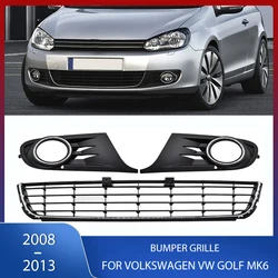 Front Bumper Grille Racing Grill Panel Chrome Trim Fog Light Cover For Volkswagen VW Golf MK6 2008-2013 5K0 853 666 5K0 853 665