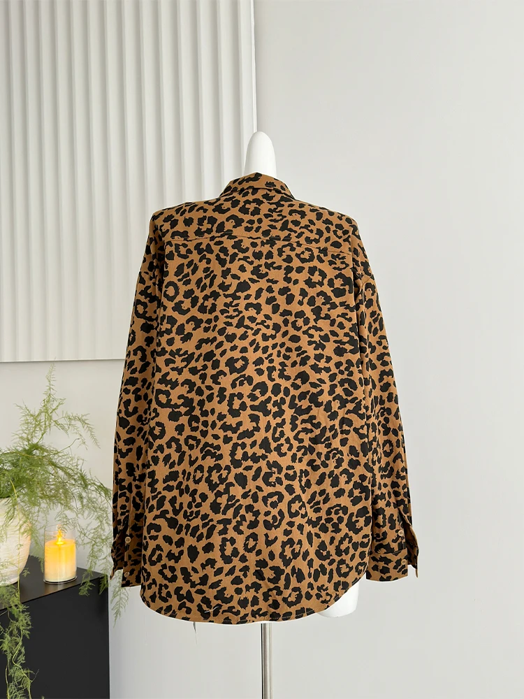 Women's Clothes 2000s Vintage Leopard Jacket Coat Harajuku Korean Style Oversize Long Sleeve New in Coats & Jackets Autumn 2024