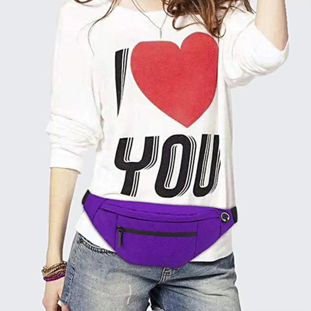 

Reflective Waist Bag with Headphone Jack Zipper Closure Pockets Design Multi-purpose Style Belt Bag Running Accessory