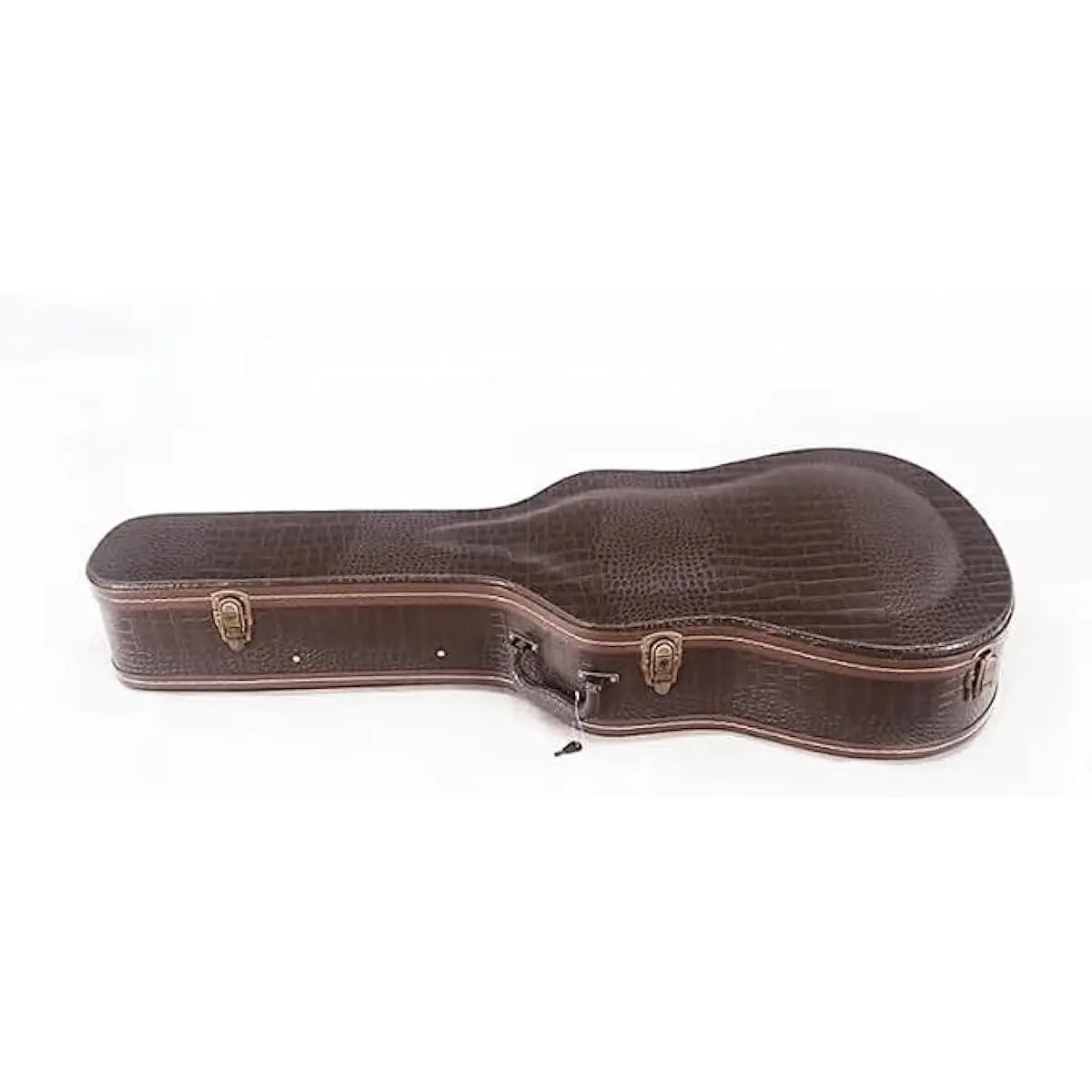 41\'\' Brown Acoutic Guitar Hard Case Pattern Leather with Plush Interior Wooden Case For Hollow Body Guitar