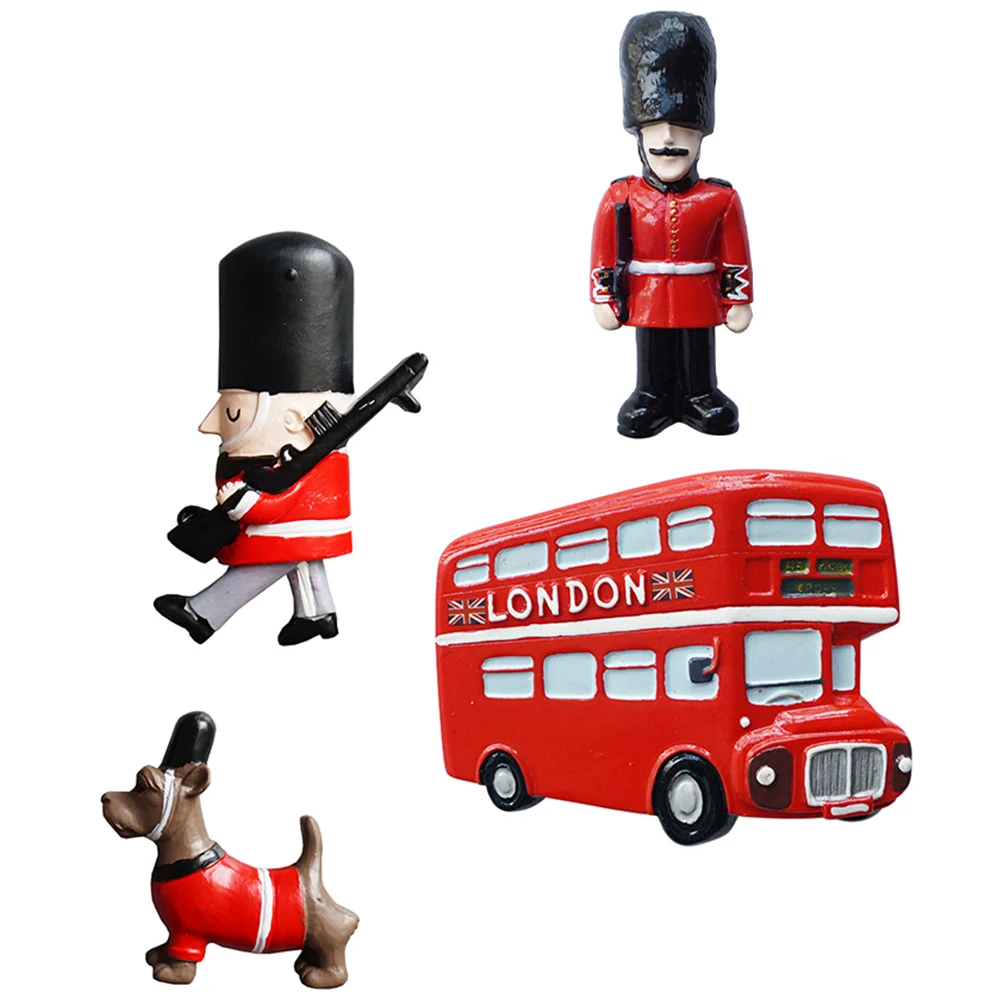 مغناطيس الثلاجة ديكورات على الطراز البريطاني ثلاجة المطبخ ملصق الثلاجة مادة الراتنج سطح أملس