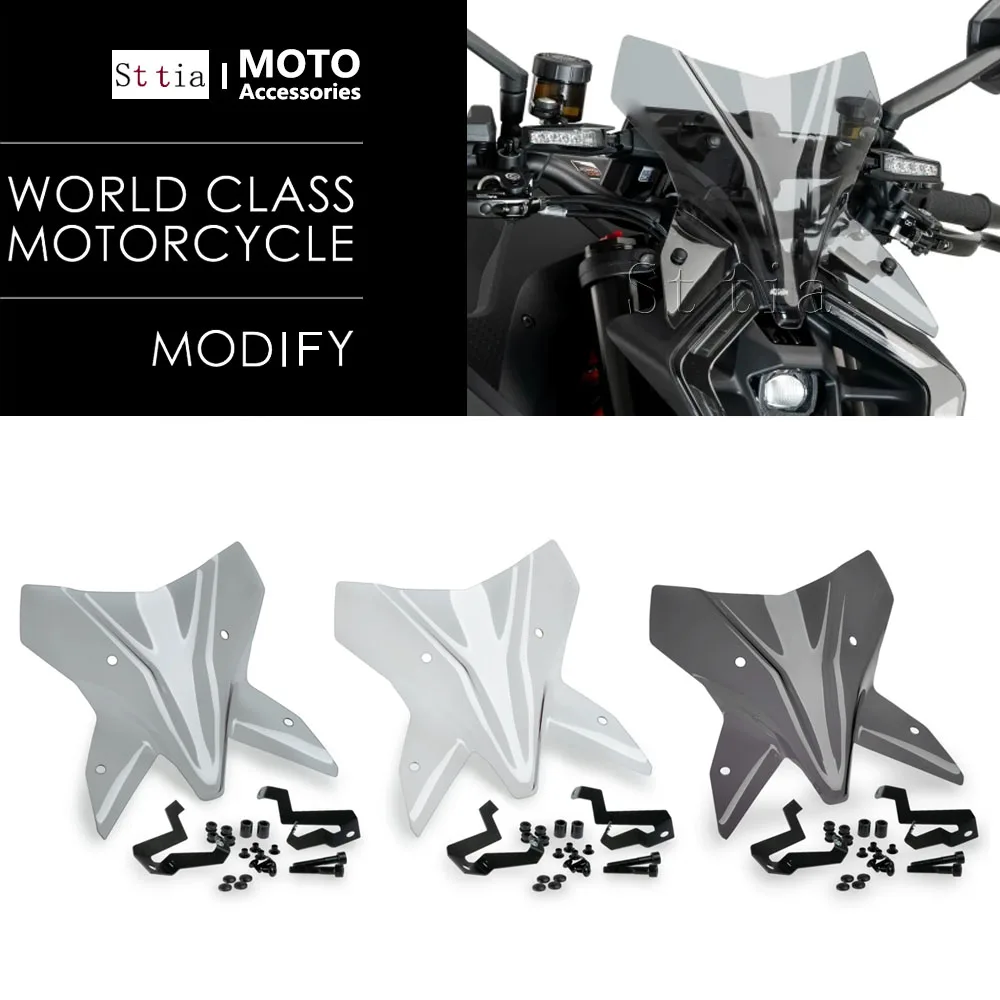 

For KTM 1390 Super Duke R 2024 2025 Motorcycle Acrylic Visor Deflector 3 Color Windshield Windscreen Mounting Kit Front Fairing