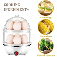 Automatic Electric Egg Streamer Multifunctional Electric Egg Boiler Double Layers Egg Cooker Mini Kitchen Breakfast Machine 2