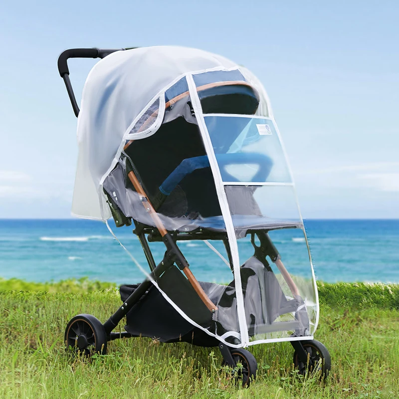 OUYUN Universal Waterproof Rain Cover For Pram Pram Accessories Transparent Dust Cover Open Zip Umbrella Rainy Season Waterproof