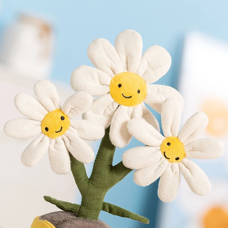 Pretty Jellycat Plant Daisy Flower Plush Amuseables Pink Orchid Doll Decoration Ornament Toy Kawaii Gift Kids Never Wither