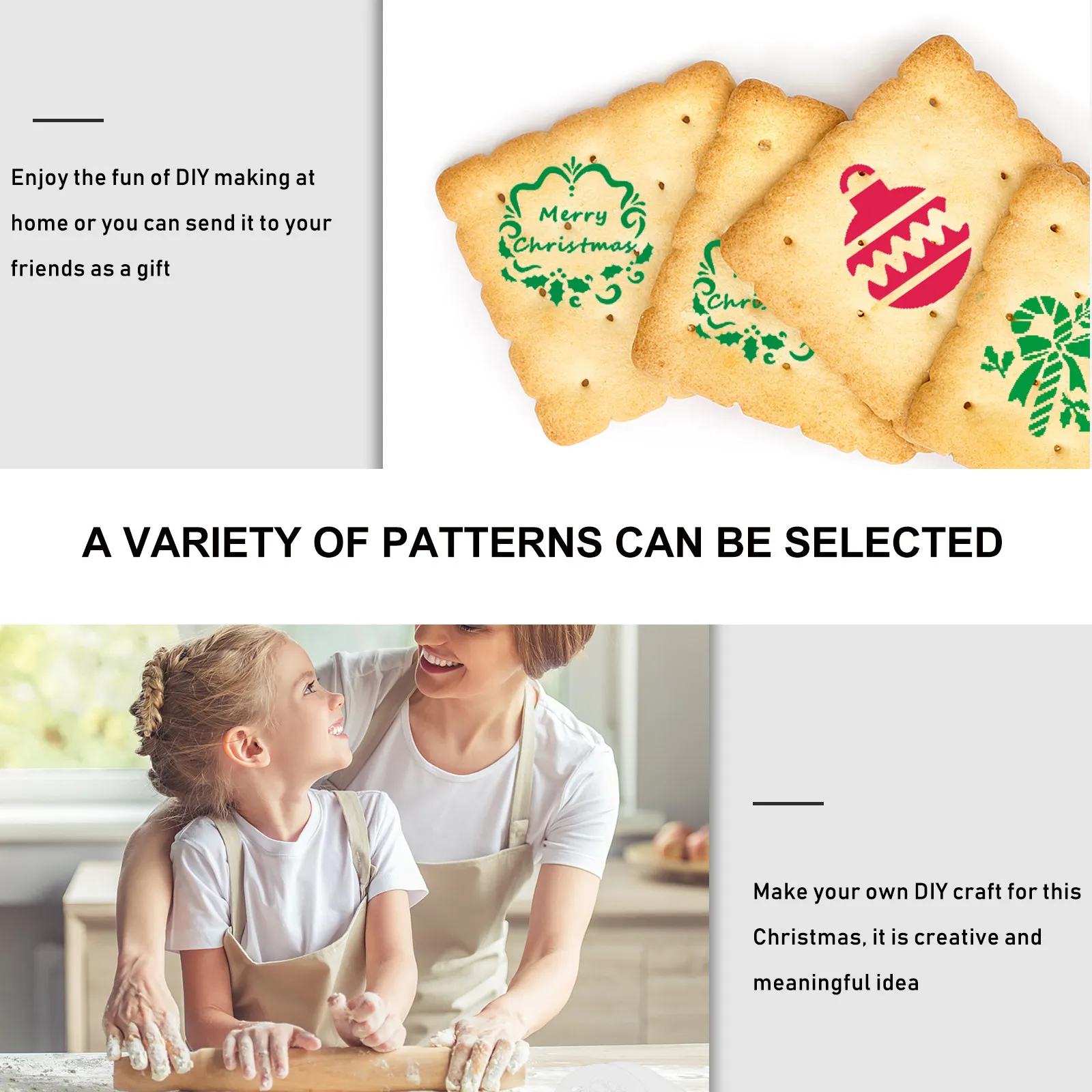 22Pcs Cake Embossing Mold Set Christmas Cookie Stencil Fondant Decorating Template DIY Baking Craft Art Stencil for Anniversary