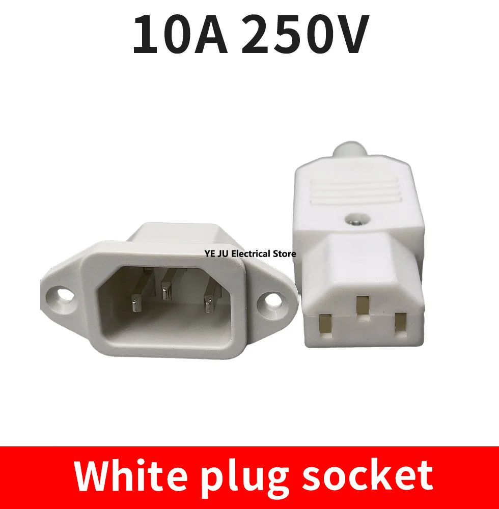 IEC320 10A 250V Black Male female docking Plug Connector Rewireable C13 C14 Plug Rewirable Power Konektor 3 Pin AC Socket